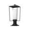 Z-Lite Sheridan 1 Light Outdoor Pier Mounted Fixture, Black & White Opal 595PHMR-533PM-BK - alternate 5